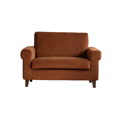 Modernistic Fabric Loveseat with Pillows and Cushion Modern Sofa for Room 38"L x 36"W x 35"H Brown Flannel Clearhalo 'furn' 'furn_sofas' 'Furniture' 'Living Room Furniture' 'Sofa' 'sofas' 7173105