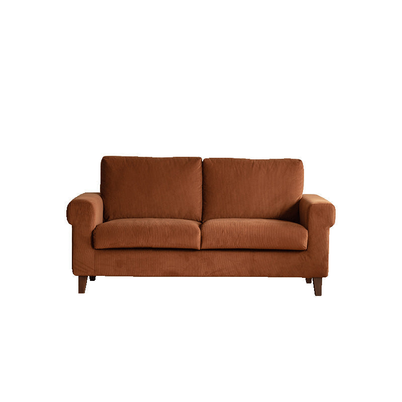 Modernistic Fabric Loveseat with Pillows and Cushion Modern Sofa for Room 71"L x 36"W x 35"H Brown Flannel Clearhalo 'furn' 'furn_sofas' 'Furniture' 'Living Room Furniture' 'Sofa' 'sofas' 7173107