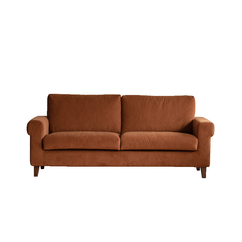 Modernistic Fabric Loveseat with Pillows and Cushion Modern Sofa for Room Brown Flannel Clearhalo 'furn' 'furn_sofas' 'Furniture' 'Living Room Furniture' 'Sofa' 'sofas' 7173108