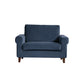 Modernistic Fabric Loveseat with Pillows and Cushion Modern Sofa for Room 38"L x 36"W x 35"H Blue Flannel Clearhalo 'furn' 'furn_sofas' 'Furniture' 'Living Room Furniture' 'Sofa' 'sofas' 7173109