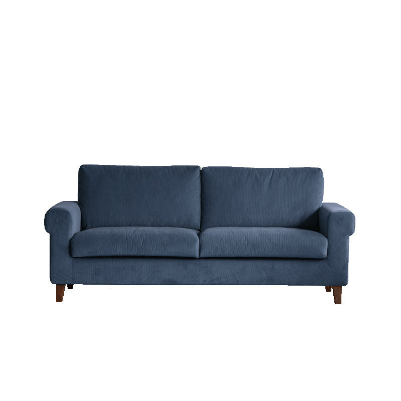 Modernistic Fabric Loveseat with Pillows and Cushion Modern Sofa for Room Blue Flannel Clearhalo 'furn' 'furn_sofas' 'Furniture' 'Living Room Furniture' 'Sofa' 'sofas' 7173113