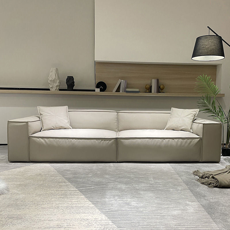 Ultra-Modern Genuine Sofa with Pillow Back and Square Arm in Wood Clearhalo 'furn' 'furn_sofas' 'Furniture' 'Living Room Furniture' 'Sofa' 'sofas' 7173151