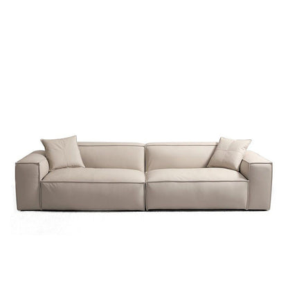 Ultra-Modern Genuine Sofa with Pillow Back and Square Arm in Wood Genuine Leather Clearhalo 'furn' 'furn_sofas' 'Furniture' 'Living Room Furniture' 'Sofa' 'sofas' 7173152