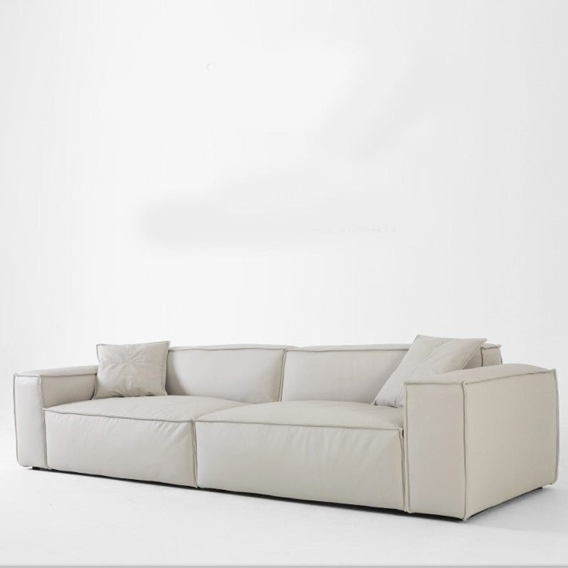Ultra-Modern Genuine Sofa with Pillow Back and Square Arm in Wood Clearhalo 'furn' 'furn_sofas' 'Furniture' 'Living Room Furniture' 'Sofa' 'sofas' 7173154