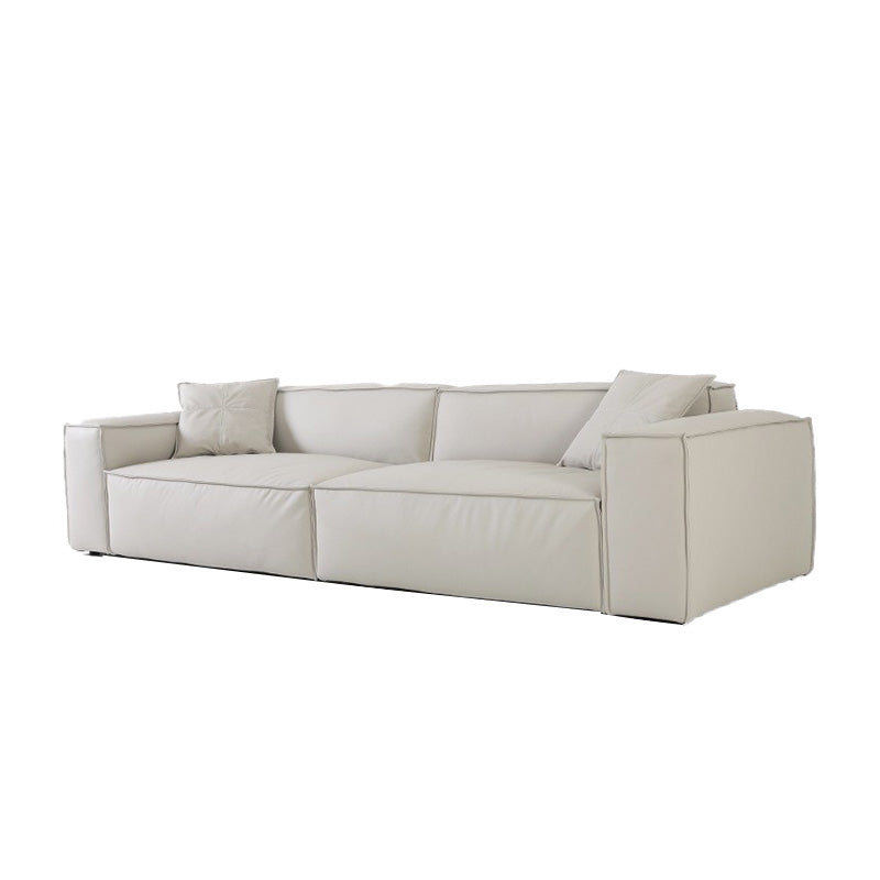 Ultra-Modern Genuine Sofa with Pillow Back and Square Arm in Wood Clearhalo 'furn' 'furn_sofas' 'Furniture' 'Living Room Furniture' 'Sofa' 'sofas' 7173156