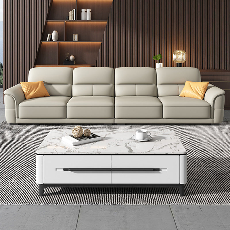 Ultra-modernes echtes Sofa mit Kissen Rücken und gerolltem Arm in Holz