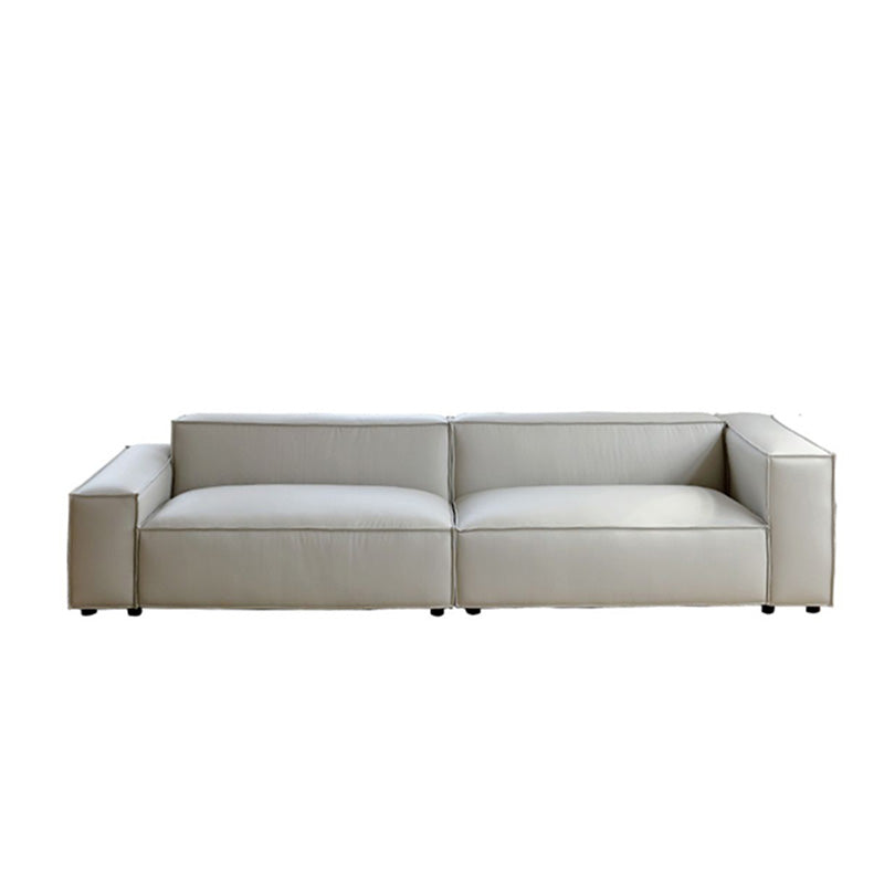 37" Wide Contemporary Sofa Leather Square Arm Standard Seating