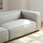 37" Wide Contemporary Sofa Leather Square Arm Standard Seating