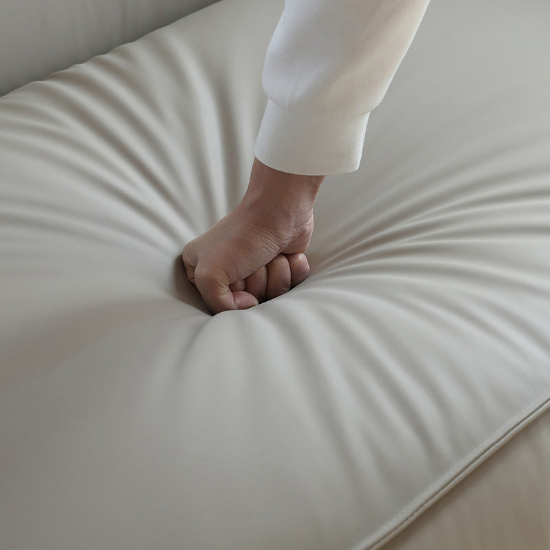 37" Wide Contemporary Sofa Leather Square Arm Standard Seating