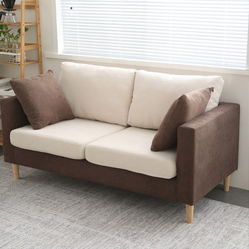 24" Wide Contemporary Sofa Fabric Square Arm 2 Seater Seating