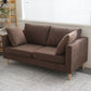 24" Wide Contemporary Sofa Fabric Square Arm 2 Seater Seating