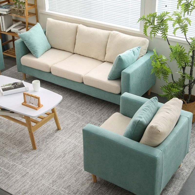 24" Wide Contemporary Sofa Fabric Square Arm 2 Seater Seating