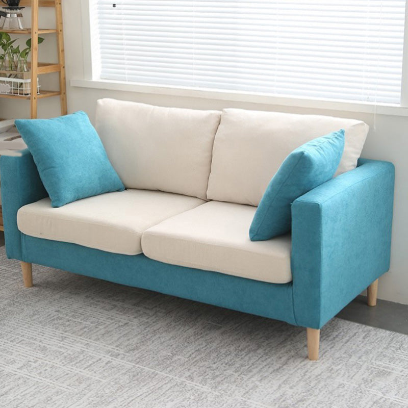 24" Wide Contemporary Sofa Fabric Square Arm 2 Seater Seating