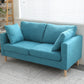 24" Wide Contemporary Sofa Fabric Square Arm 2 Seater Seating
