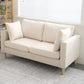 24" Wide Contemporary Sofa Fabric Square Arm 2 Seater Seating