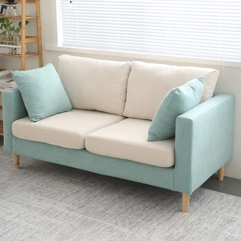 24" Wide Contemporary Sofa Fabric Square Arm 2 Seater Seating