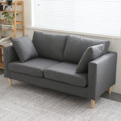 24" Wide Contemporary Sofa Fabric Square Arm 2 Seater Seating