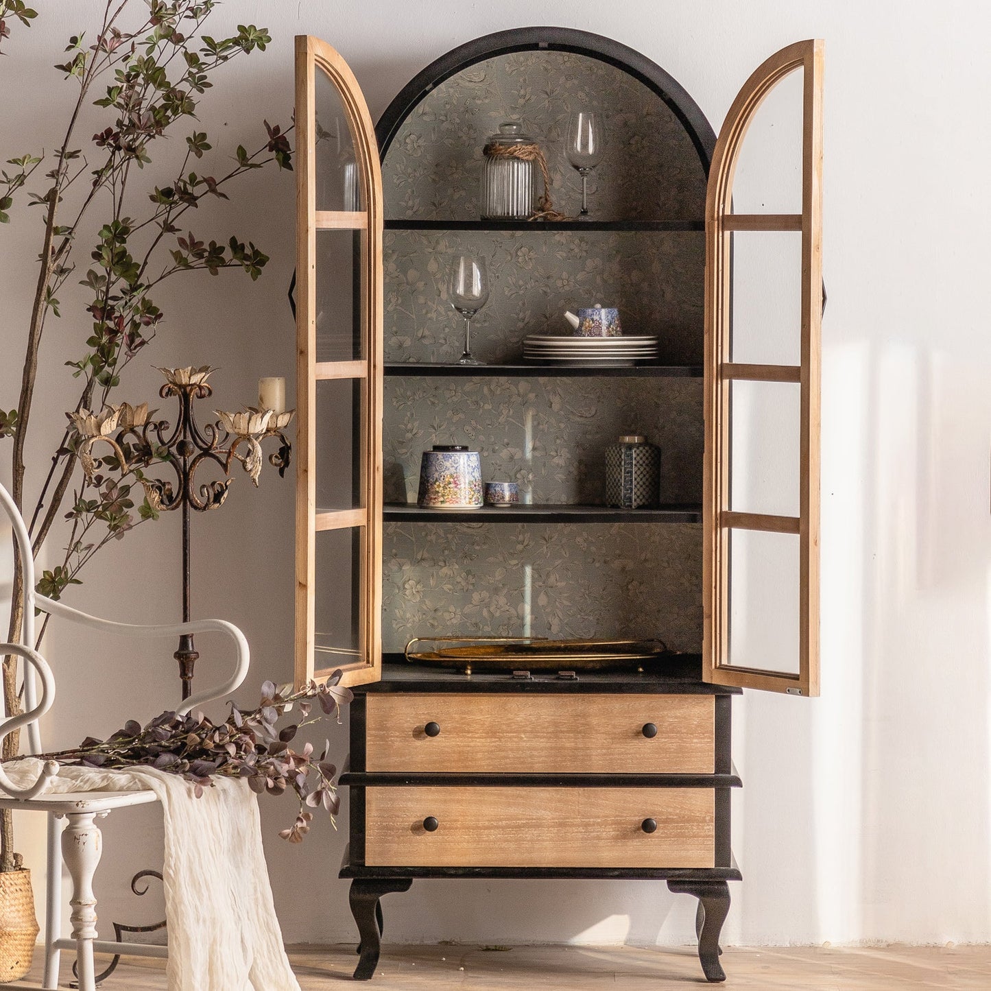 Solid Wood Cabinet Industrial Stain Resistant Accent Cabinet Clearhalo 'Cabinets & Chests' 'cabinets_chests' 'furn' 'furn_cabinets_chests' 'Furniture' 'Living Room Furniture' 7173250