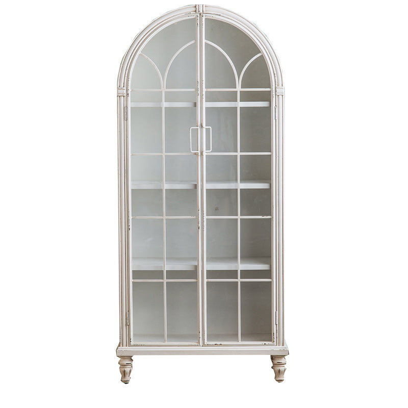 Solid Wood Cabinet Industrial Stain Resistant Accent Cabinet 31.5"L x 14"W x 69"H White Clearhalo 'Cabinets & Chests' 'cabinets_chests' 'furn' 'furn_cabinets_chests' 'Furniture' 'Living Room Furniture' 7173253