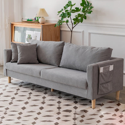 Asiento estándar de brazo cuadrado de tela de sofá de 25 "de ancho con almacenamiento