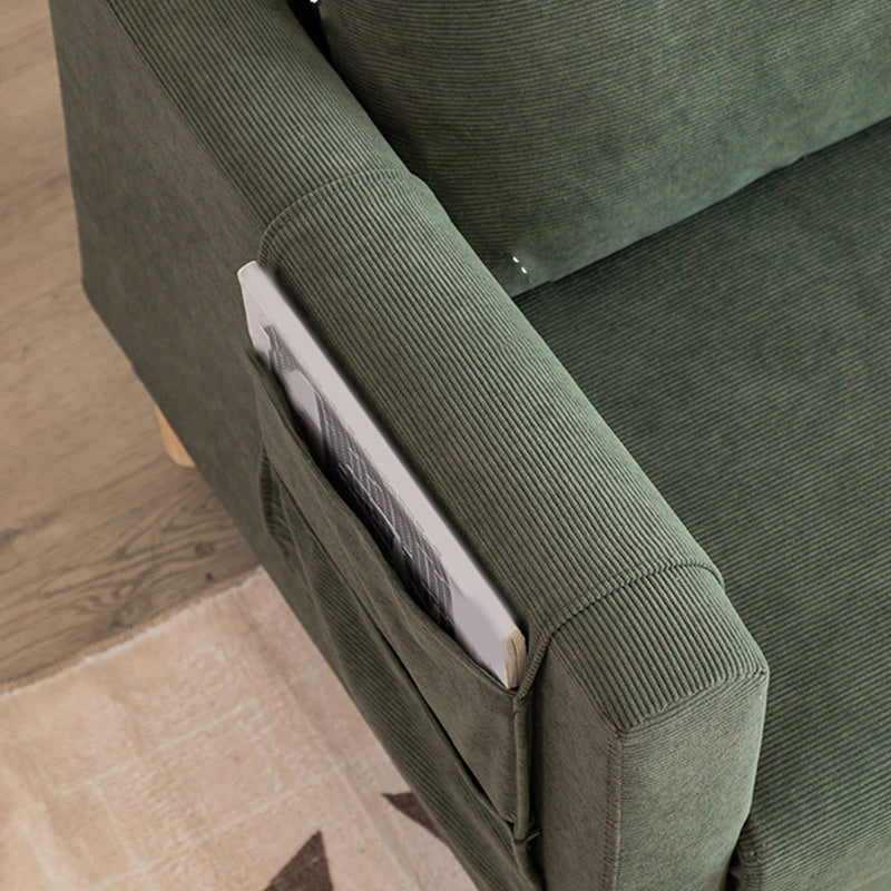 Asiento estándar de brazo cuadrado de tela de sofá de 25 "de ancho con almacenamiento