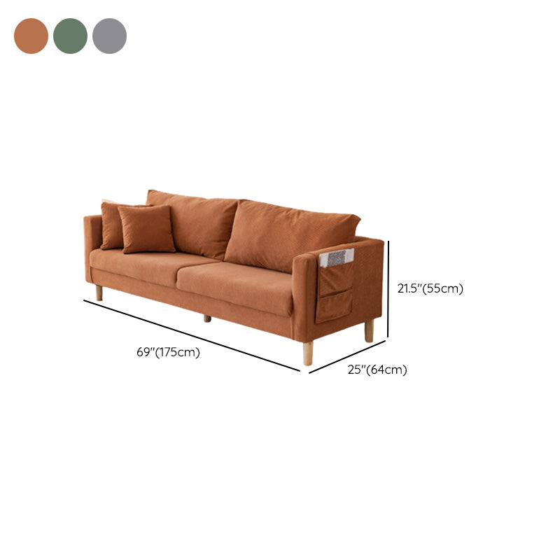 Asiento estándar de brazo cuadrado de tela de sofá de 25 "de ancho con almacenamiento