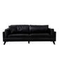 Square Arm Sofa 25.98" High Faux Leather Sofa with 2 Pillows