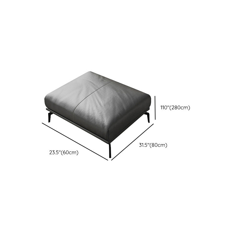 Sofá de brazo cuadrado 33.46 "Sofá de cuero genuino alto con espalda suelta