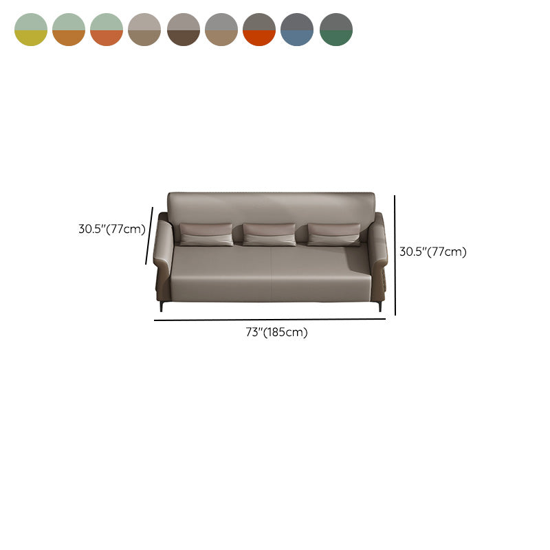 Flared Arm Sofa 30.31" High Faux Leather Sofa with Loose Back