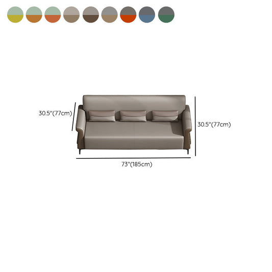 Flared Arm Sofa 30.31" High Faux Leather Sofa with Loose Back