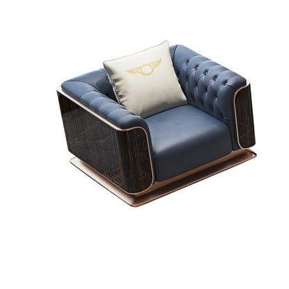 Modern Genuine Leather Sofa 29.52" High Pillow Top Arm  Sofa