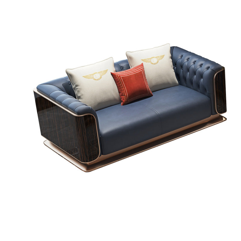 Modern Genuine Leather Sofa 29.52" High Pillow Top Arm  Sofa