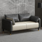 Faux Leather Sofa 31.49" High Square Arm Sofa with 2 Pillows