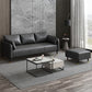 Faux Leather Sofa 31.49" High Square Arm Sofa with 2 Pillows