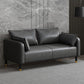 Faux Leather Sofa 31.49" High Square Arm Sofa with 2 Pillows