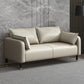 Faux Leather Sofa 31.49" High Square Arm Sofa with 2 Pillows