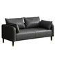 Faux Leather Sofa 31.49" High Square Arm Sofa with 2 Pillows