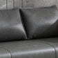 Faux Leather Sofa 31.49" High Square Arm Sofa with 2 Pillows