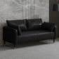 Faux Leather Sofa 31.49" High Square Arm Sofa with 2 Pillows