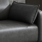 Faux Leather Sofa 31.49" High Square Arm Sofa with 2 Pillows