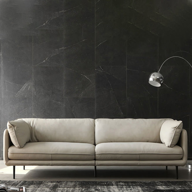 Faux Leather Sofa 31.49" High Tuxedo Arm Sofa with Loose Back Clearhalo 'furn' 'furn_sofas' 'Furniture' 'Living Room Furniture' 'Sofa' 'sofas' 7173426