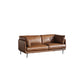 Faux Leather Sofa 31.49" High Tuxedo Arm Sofa with Loose Back 71"L x 39"W x 31.5"H Caramel Genuine Leather Clearhalo 'furn' 'furn_sofas' 'Furniture' 'Living Room Furniture' 'Sofa' 'sofas' 7173427