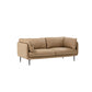 Faux Leather Sofa 31.49" High Tuxedo Arm Sofa with Loose Back 71"L x 39"W x 31.5"H Light Coffee Genuine Leather Clearhalo 'furn' 'furn_sofas' 'Furniture' 'Living Room Furniture' 'Sofa' 'sofas' 7173436