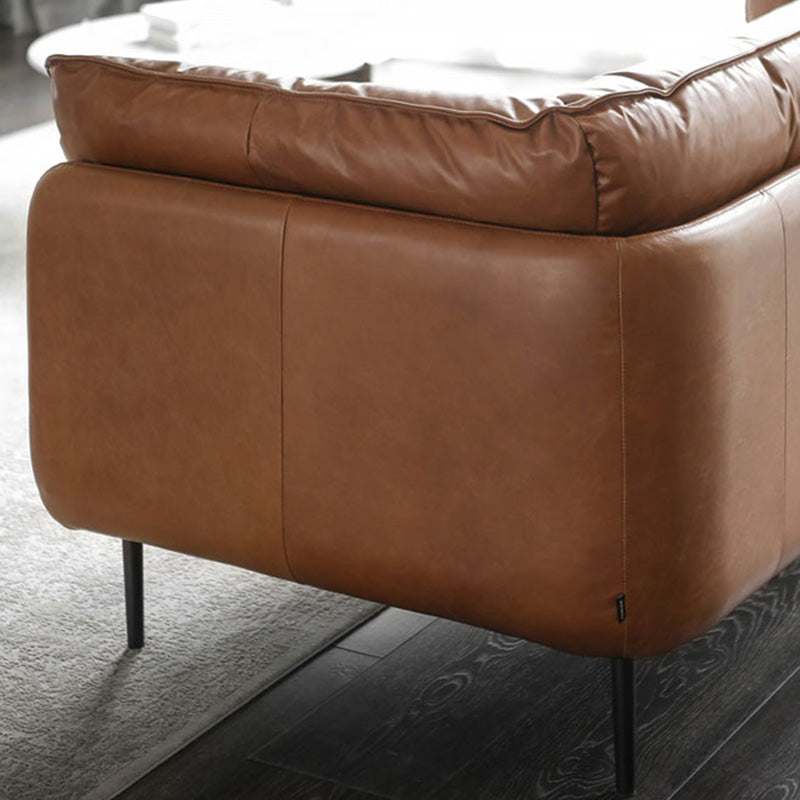 Faux Leather Sofa 31.49" High Tuxedo Arm Sofa with Loose Back Clearhalo 'furn' 'furn_sofas' 'Furniture' 'Living Room Furniture' 'Sofa' 'sofas' 7173437