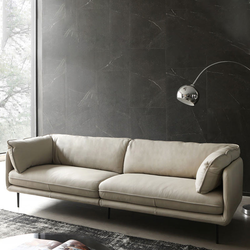 Faux Leather Sofa 31.49" High Tuxedo Arm Sofa with Loose Back Clearhalo 'furn' 'furn_sofas' 'Furniture' 'Living Room Furniture' 'Sofa' 'sofas' 7173440