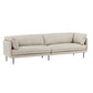 Faux Leather Sofa 31.49" High Tuxedo Arm Sofa with Loose Back 110"L x 39"W x 31.5"H Cream Gray Genuine Leather Clearhalo 'furn' 'furn_sofas' 'Furniture' 'Living Room Furniture' 'Sofa' 'sofas' 7173441