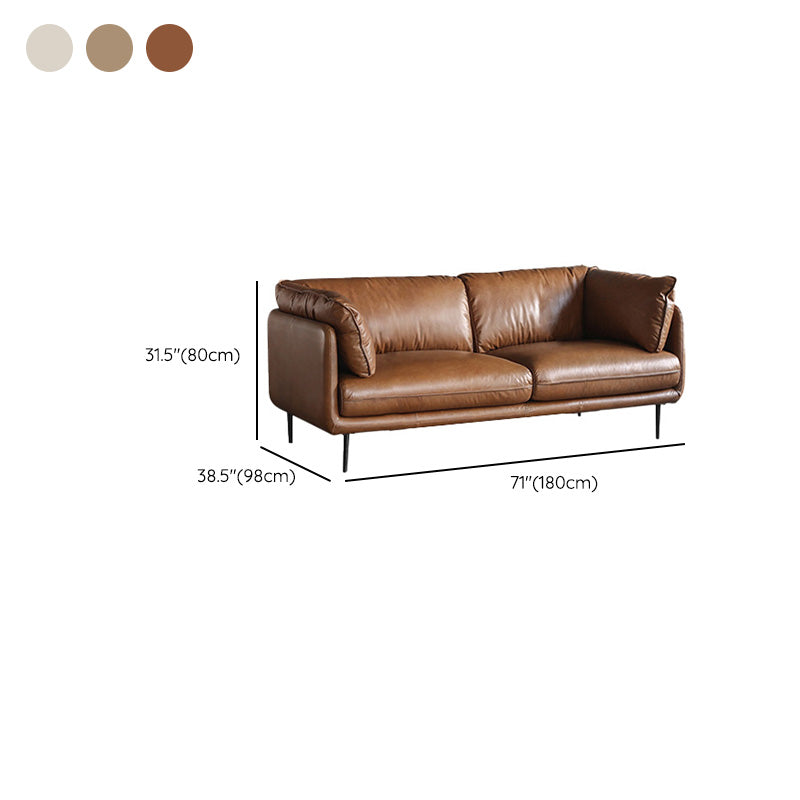 Faux Leather Sofa 31.49" High Tuxedo Arm Sofa with Loose Back Clearhalo 'furn' 'furn_sofas' 'Furniture' 'Living Room Furniture' 'Sofa' 'sofas' 7173447
