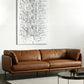31.49" High Sofa Faux Leather Tuxedo Arm Sofa with Loose Back