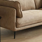 31.49" High Sofa Faux Leather Tuxedo Arm Sofa with Loose Back