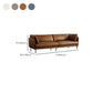 31.49" High Sofa Faux Leather Tuxedo Arm Sofa with Loose Back